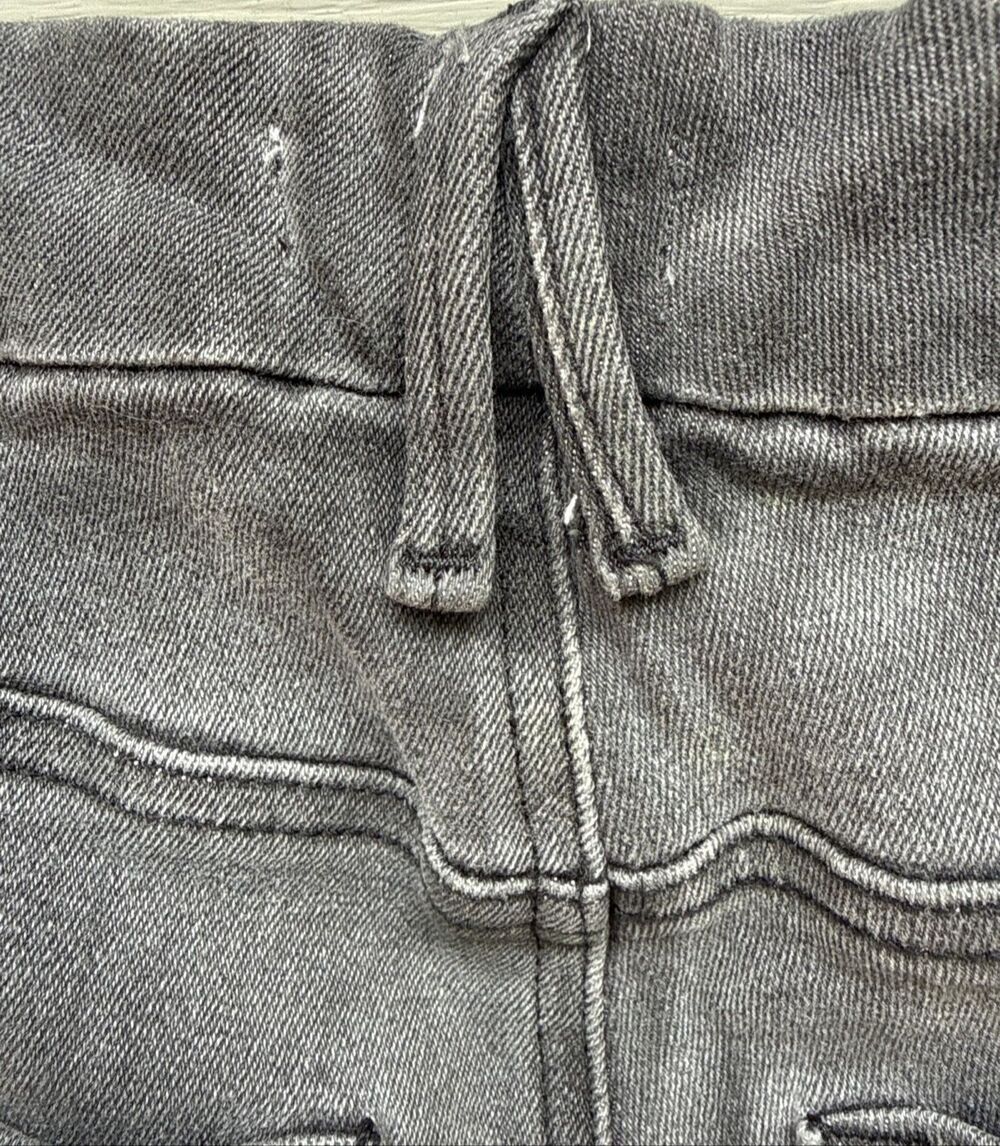 Good American sz 4 27 Denim Good Waist Crop Raw Hem Jeans in Charcoal Wash - Picture 7 of 10